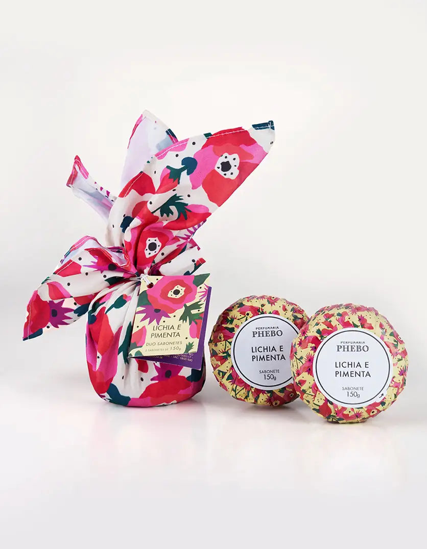 Kit Sabonete em Barra Lenço Lichia e Pimenta